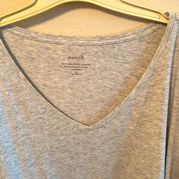 Purejill plus size women V-neck tee in gray - Picture 3 of 8